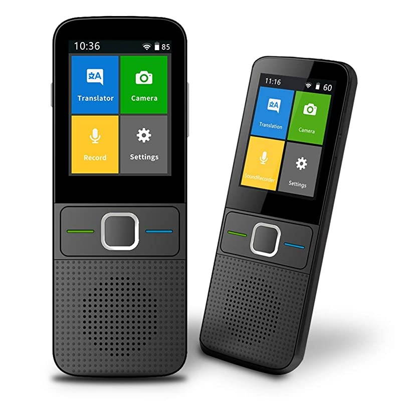 Translator Device Support All 138+ s Two Way WiFi/Hotspot/Offline Portable Voice Translator Device 2.4inch Touch Screen Camera Translation - Black