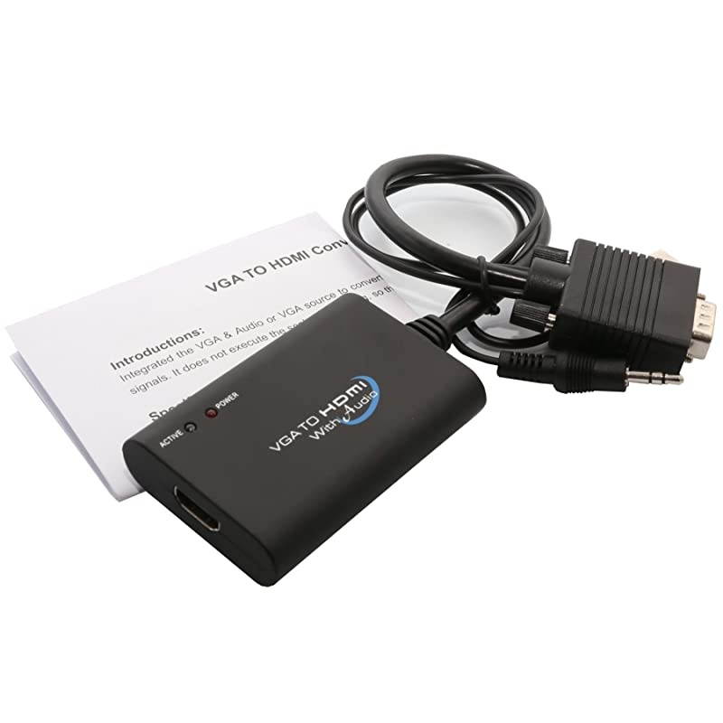 1080P VGA to HDMI Audio Video Cable Converter Active Output Adapter for HDTVAV Audio Support Adapter for PC Laptop DVD Desktop SYADA31025