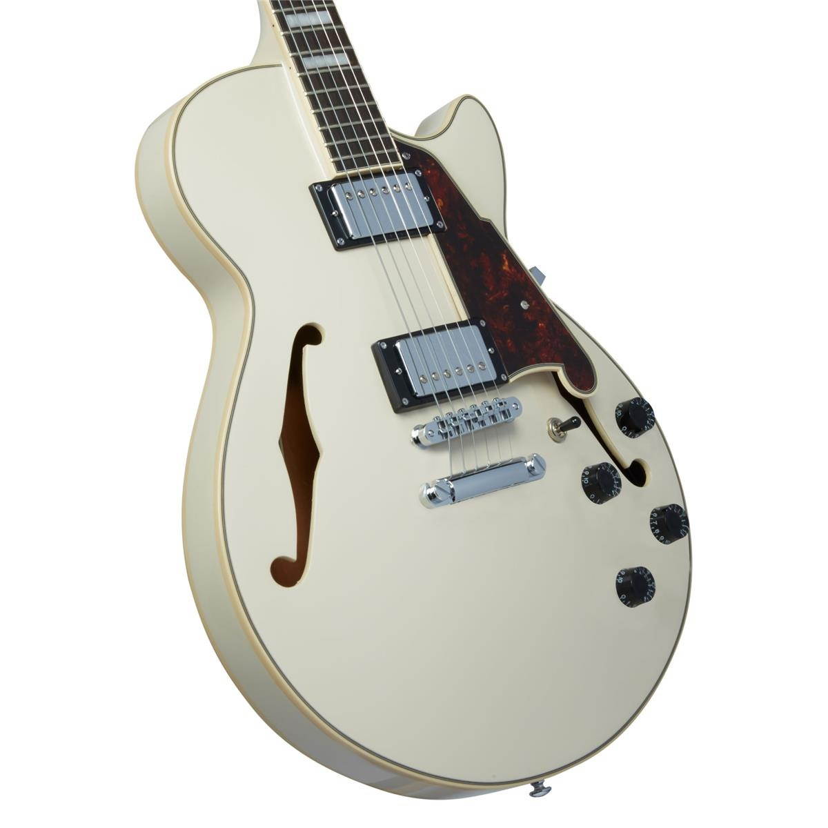 D'Angelico Guitars Premier SS Electric Guitar with Stopbar, Champagne