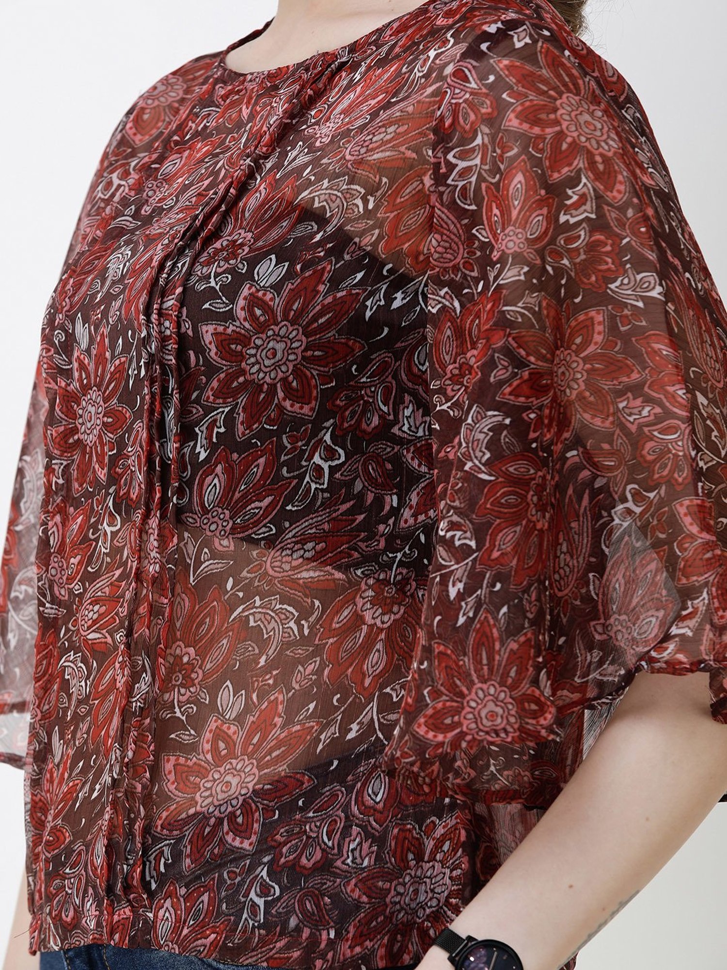 Scorpius Maroon Printed Top