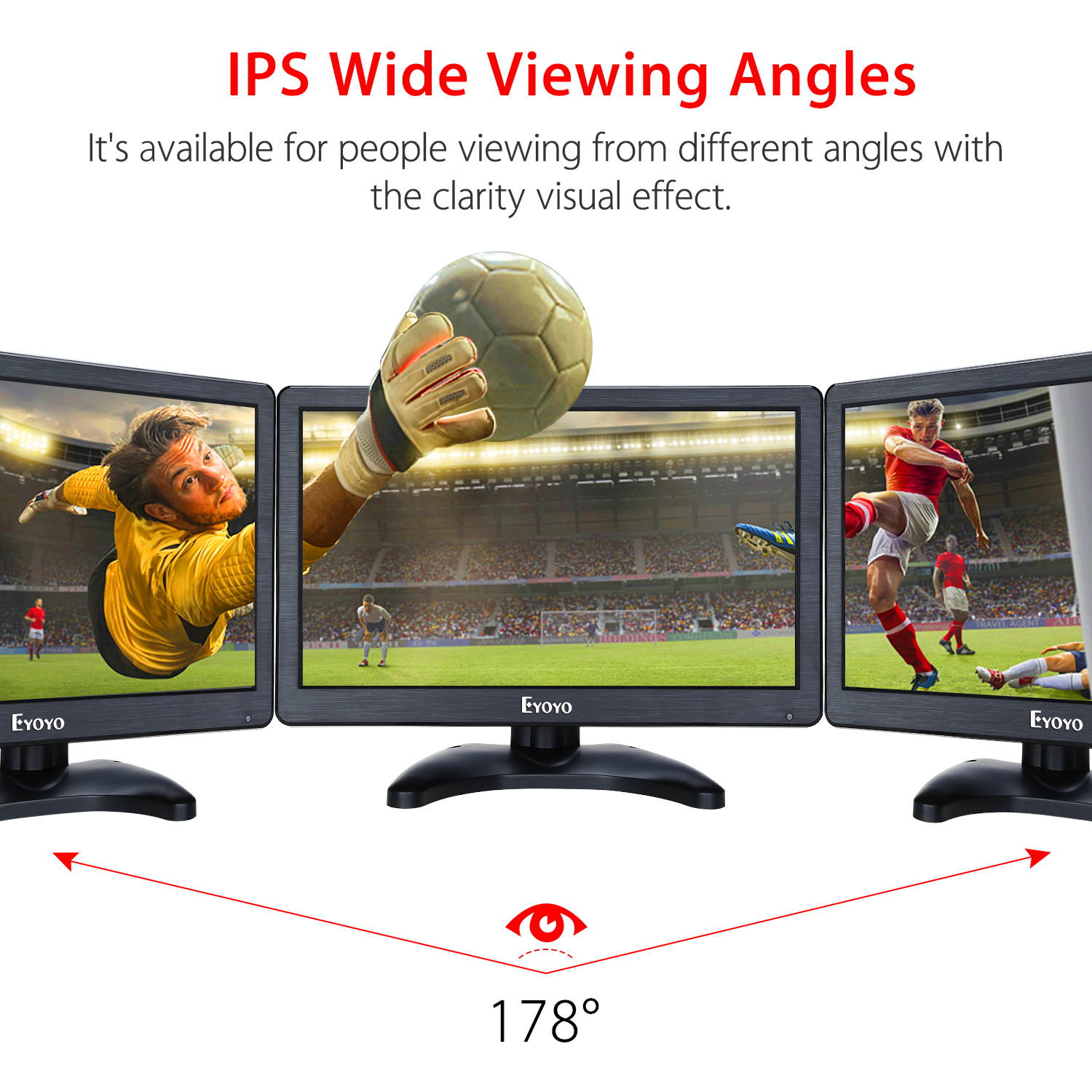 12&rdquo; HD 1920x1080 IPS LCD Security Monitor Screen Input Audio Video Display for PC Computer Camera DVD Security CCTV DVR Home Office Surveillance with BNC Cable