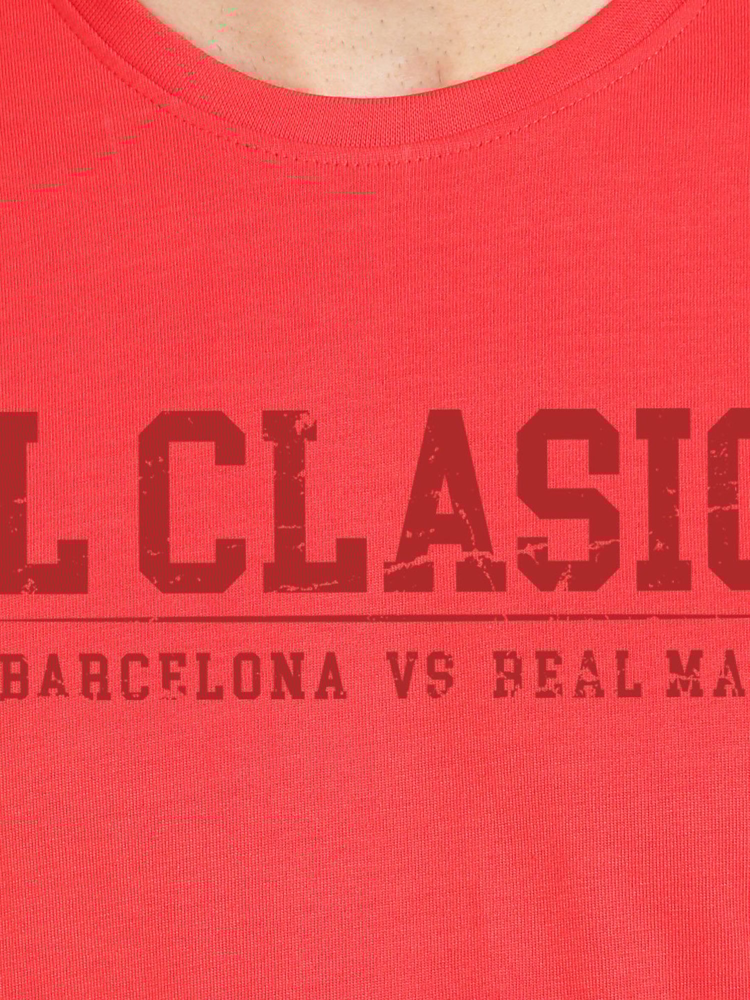 BLACK RADIO Red Slim Fit Printed Crew T-Shirt