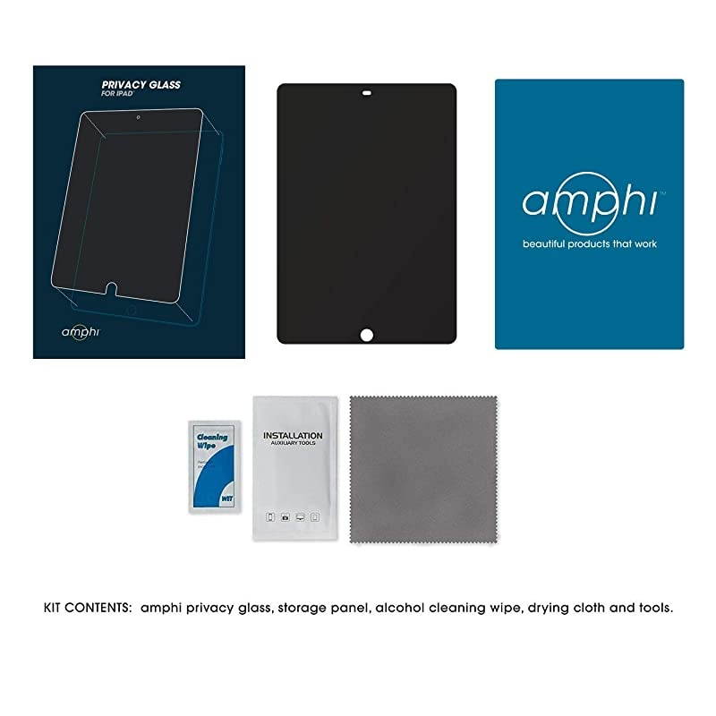 Glass Privacy Screen Protector for iPad iPad Air 3 iPad Pro 105 Portrait Privacy Removable Tempered Glass AntiSpy Compatible with Apple Pencil and Touch ID