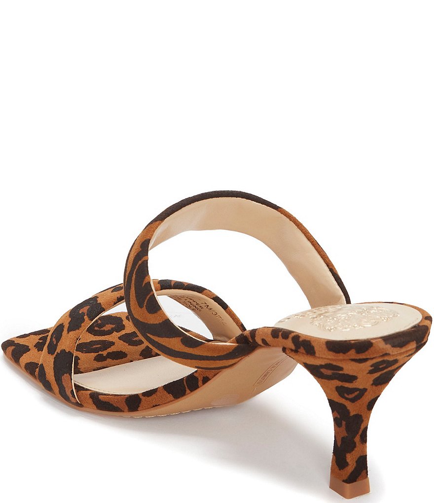 Vince Camuto Aslee Animal Print Leather Square Toe Dress Mules