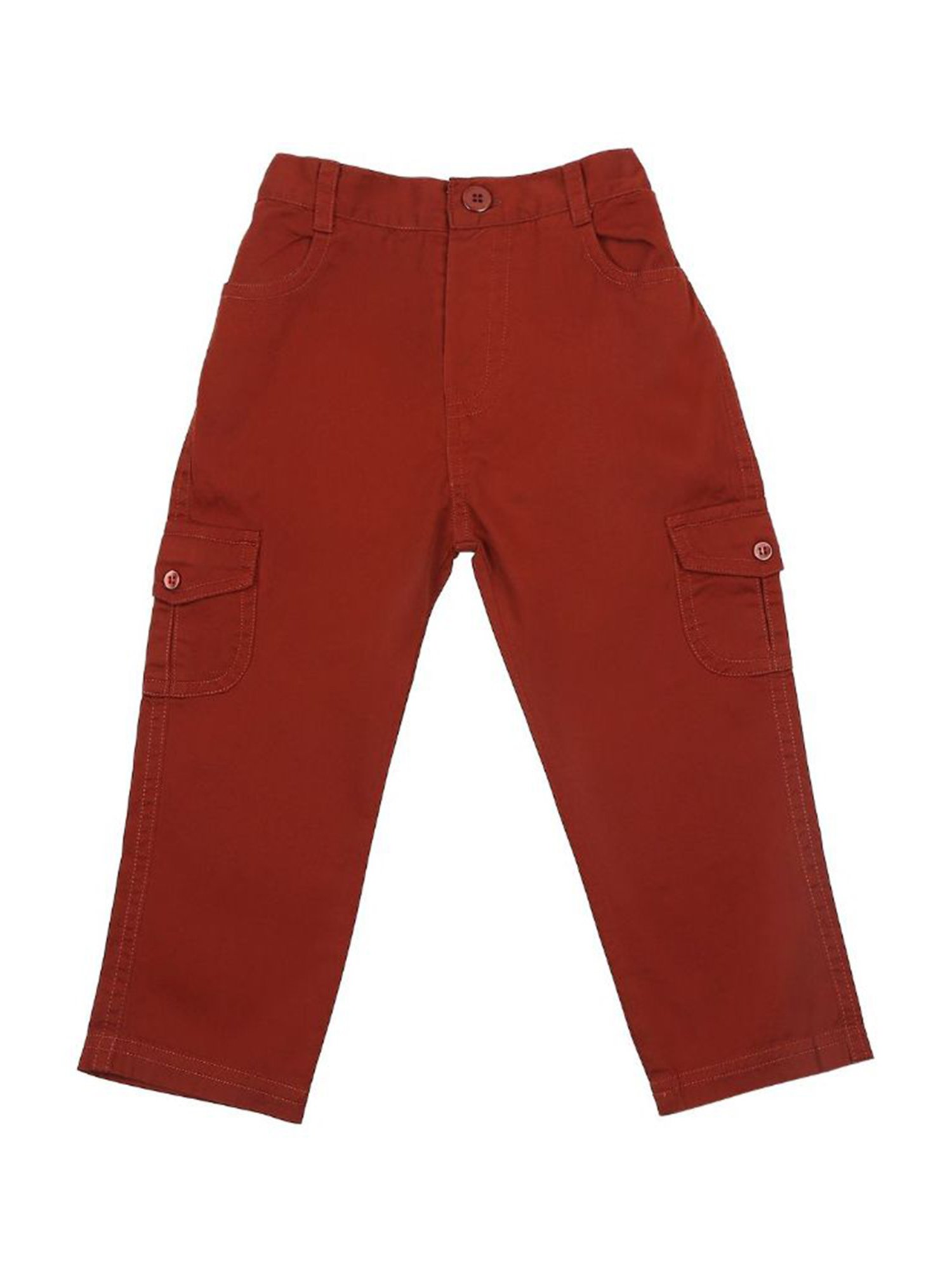 Mee Mee Kids Navy & Rust Solid Full Sleeves Shirt with Trousers