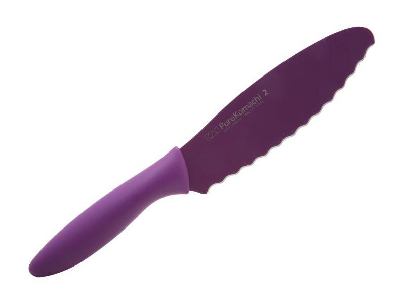 KAI AB5063 Pure Komachi 2 Scalloped Sandwich 6" Knife Purple