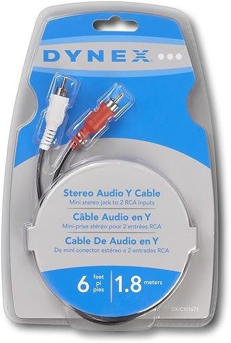 Dynex DX-C101671 - Audio cable - mini-phone stereo 3.5 mm (M) - RCA (M) - 6 ft