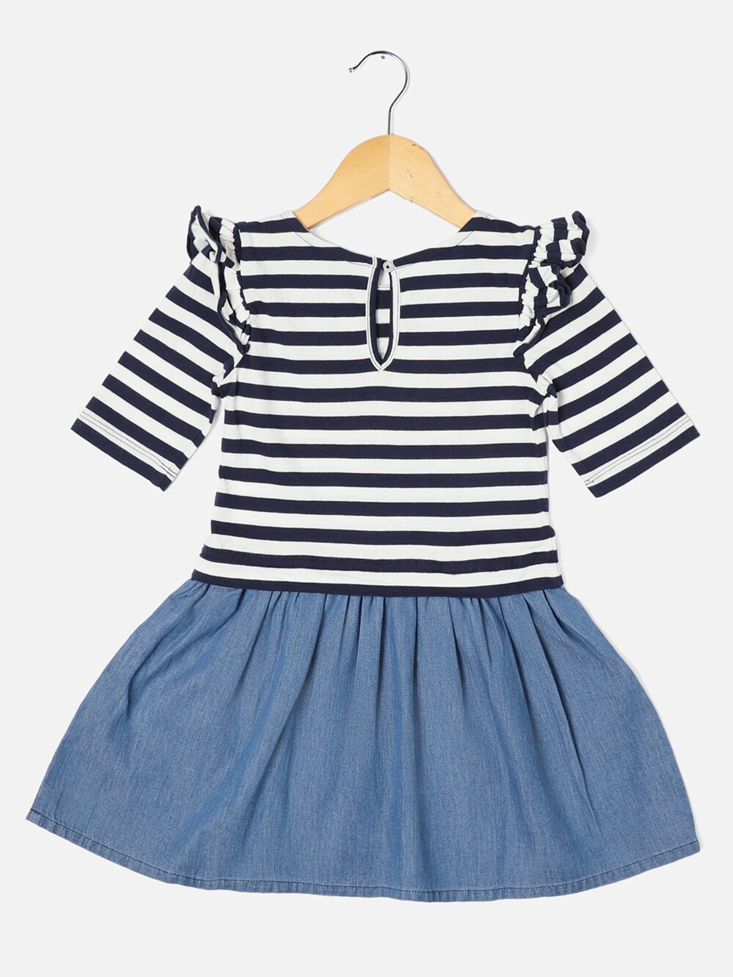 Allen Solly Junior Blue & White Striped Dress