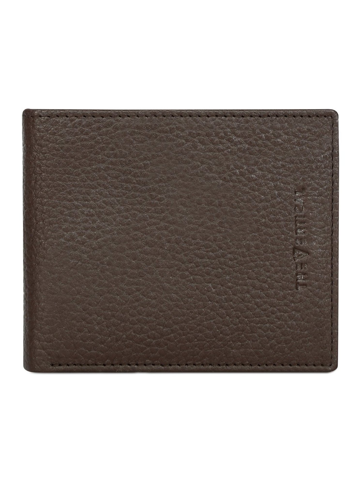 The Vertical Brown Casual Leather Bi-Fold Wallet for Men