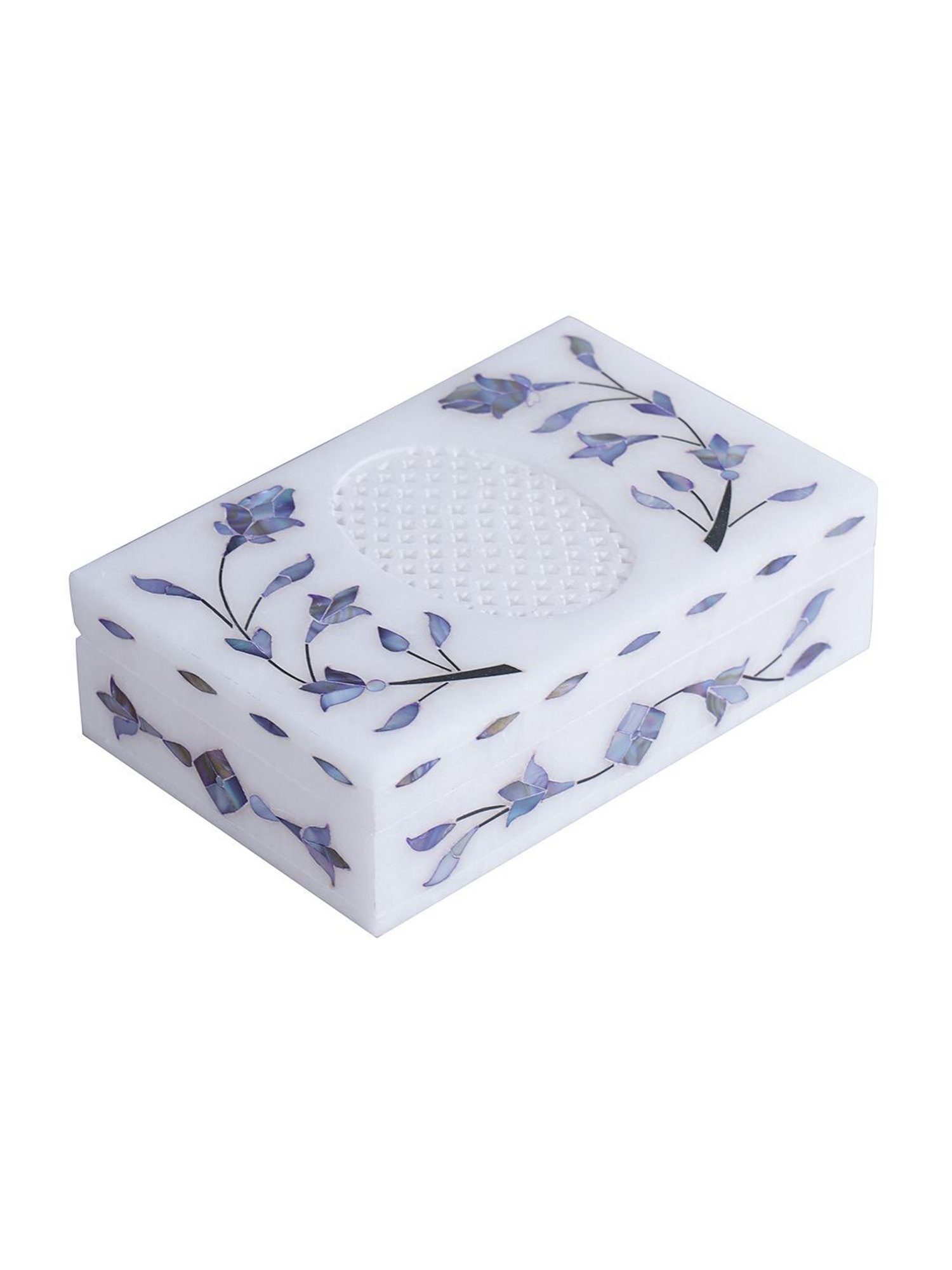 Aapno Rajasthan Blue & White Marble Jewellery Box