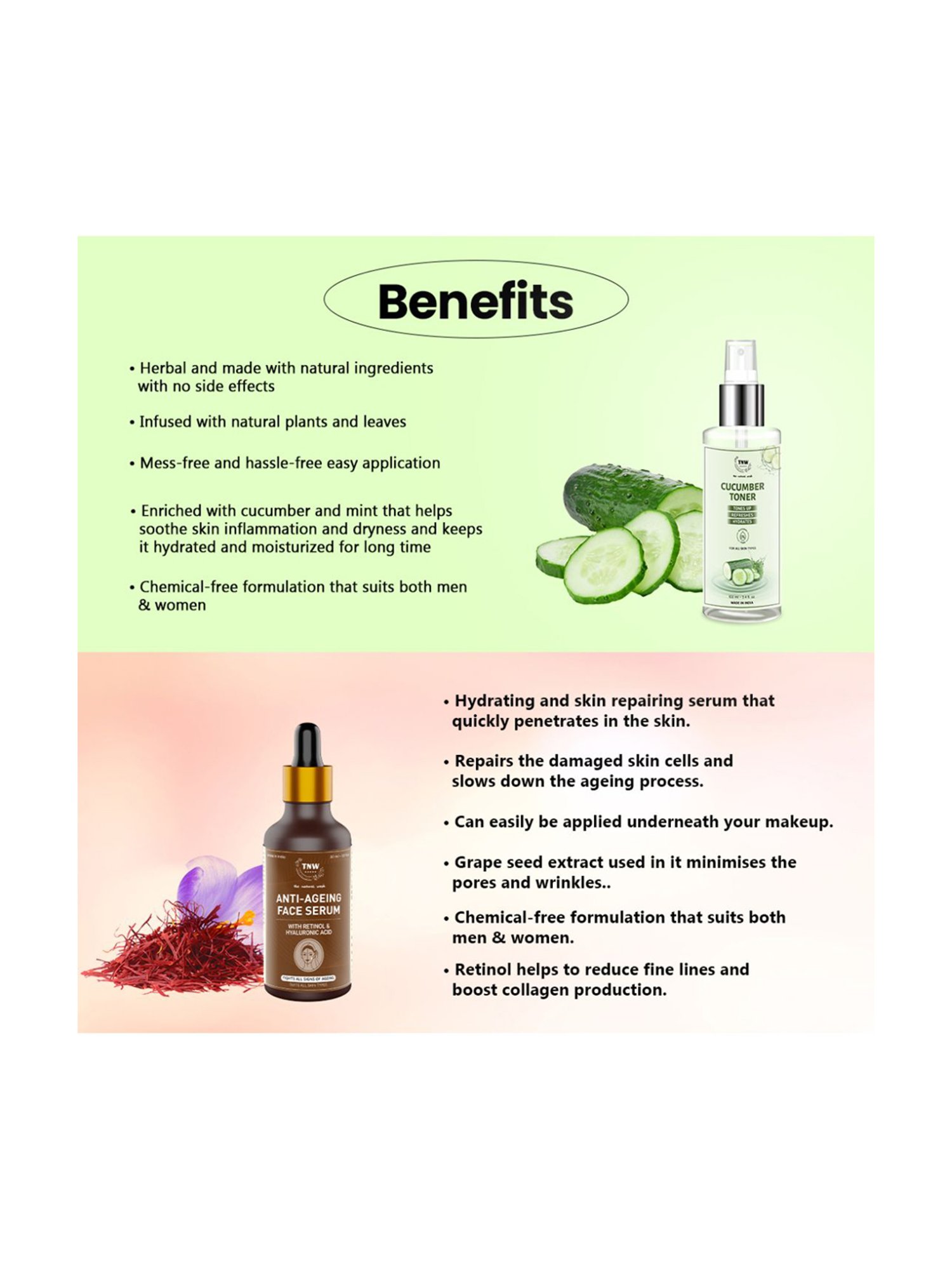 TNW-The Natural Wash Anti Ageing Serum & Cucumber Toner