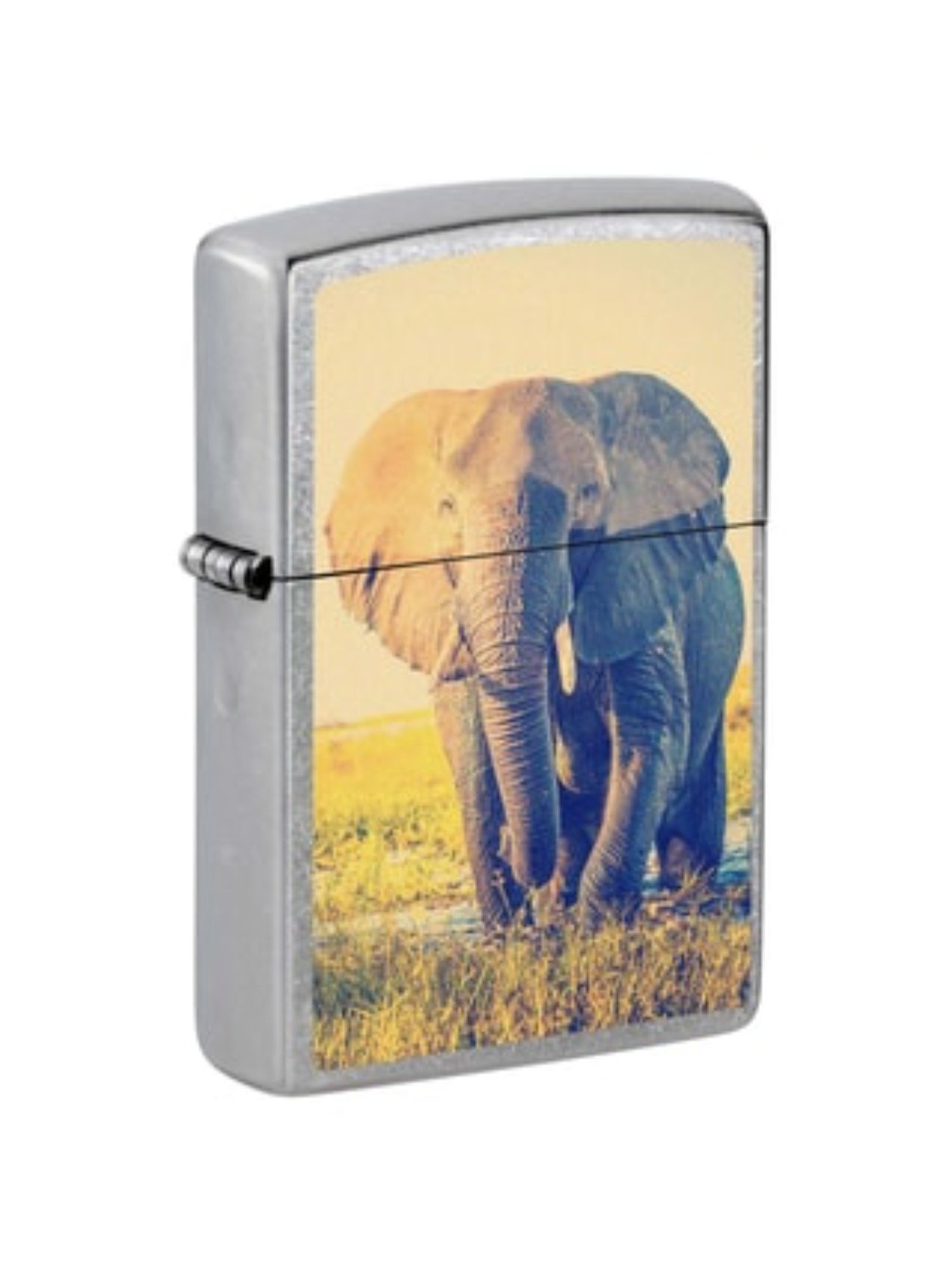 Zippo Elephant Graphic Silver Brass Windproof Pocket Lighter