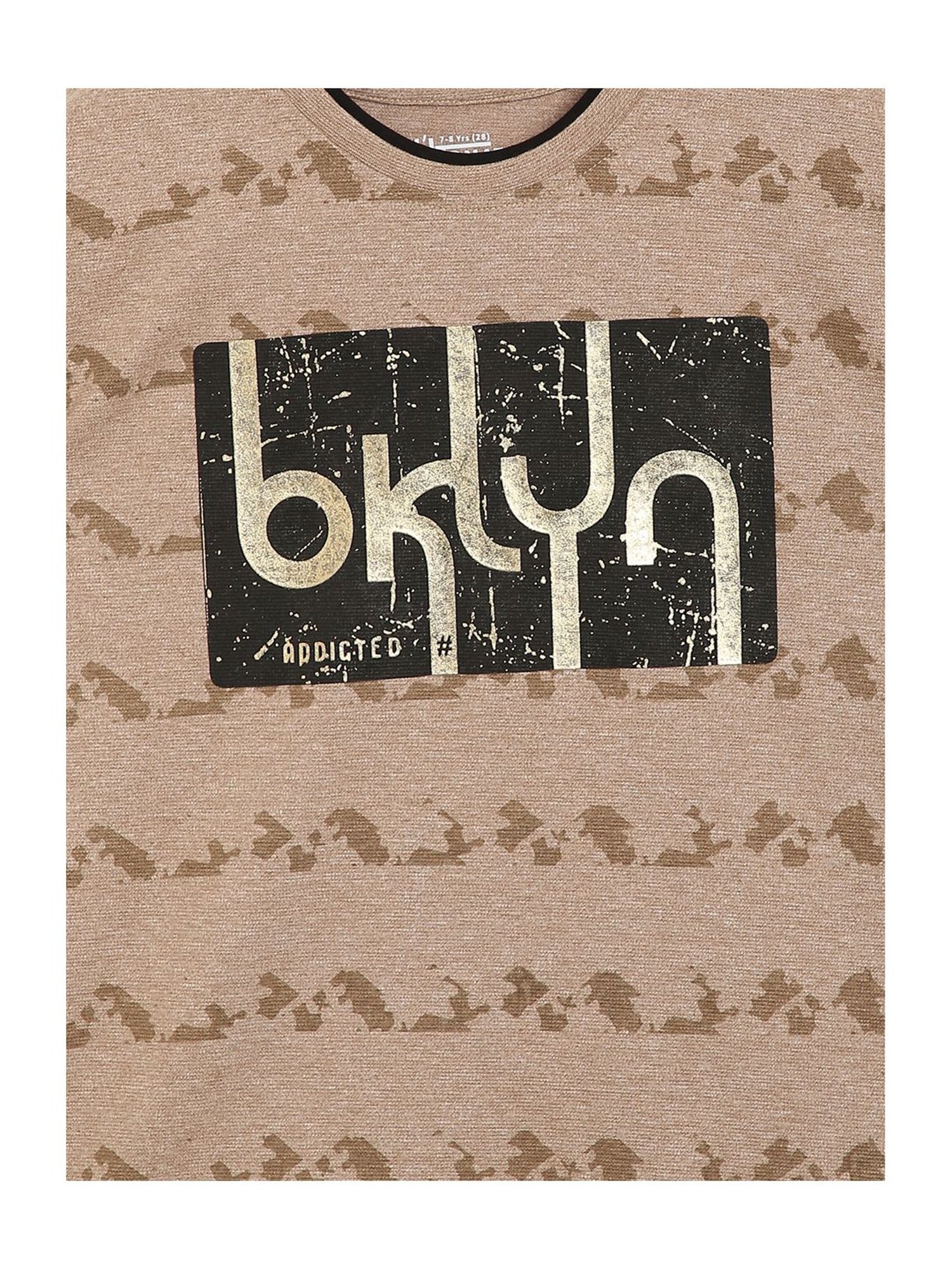 Li'l Tomatoes Kids Khaki Cotton Printed T-Shirt & Mask