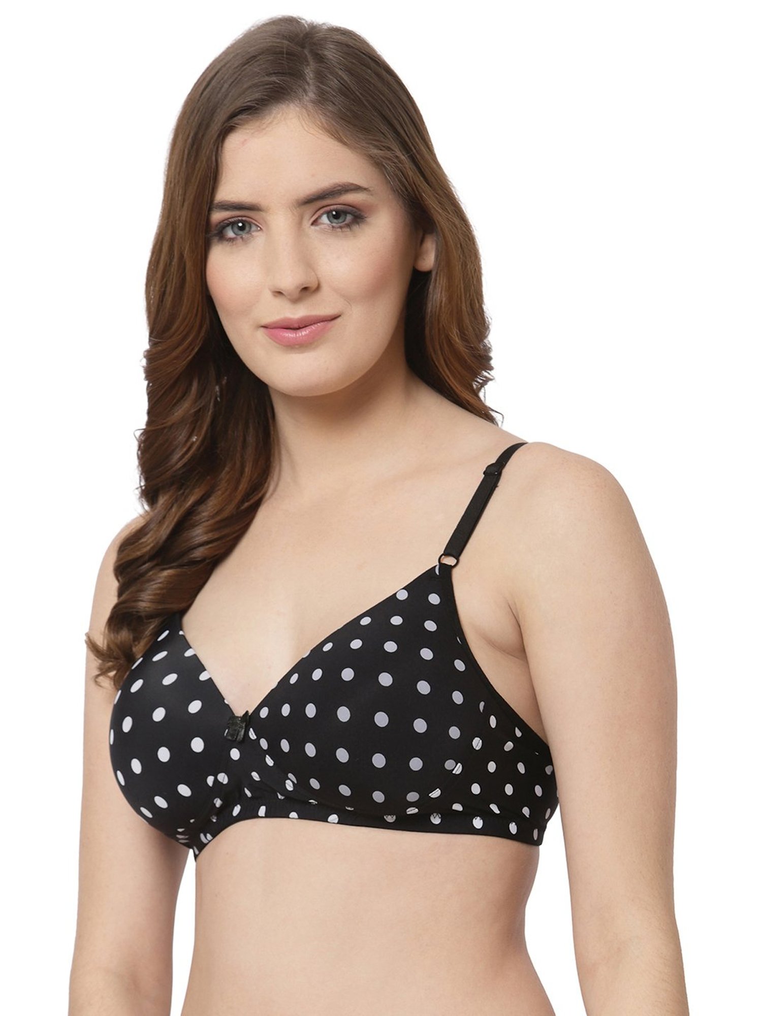 Cukoo Black Printed Full Coverage Padded Everyday Bra