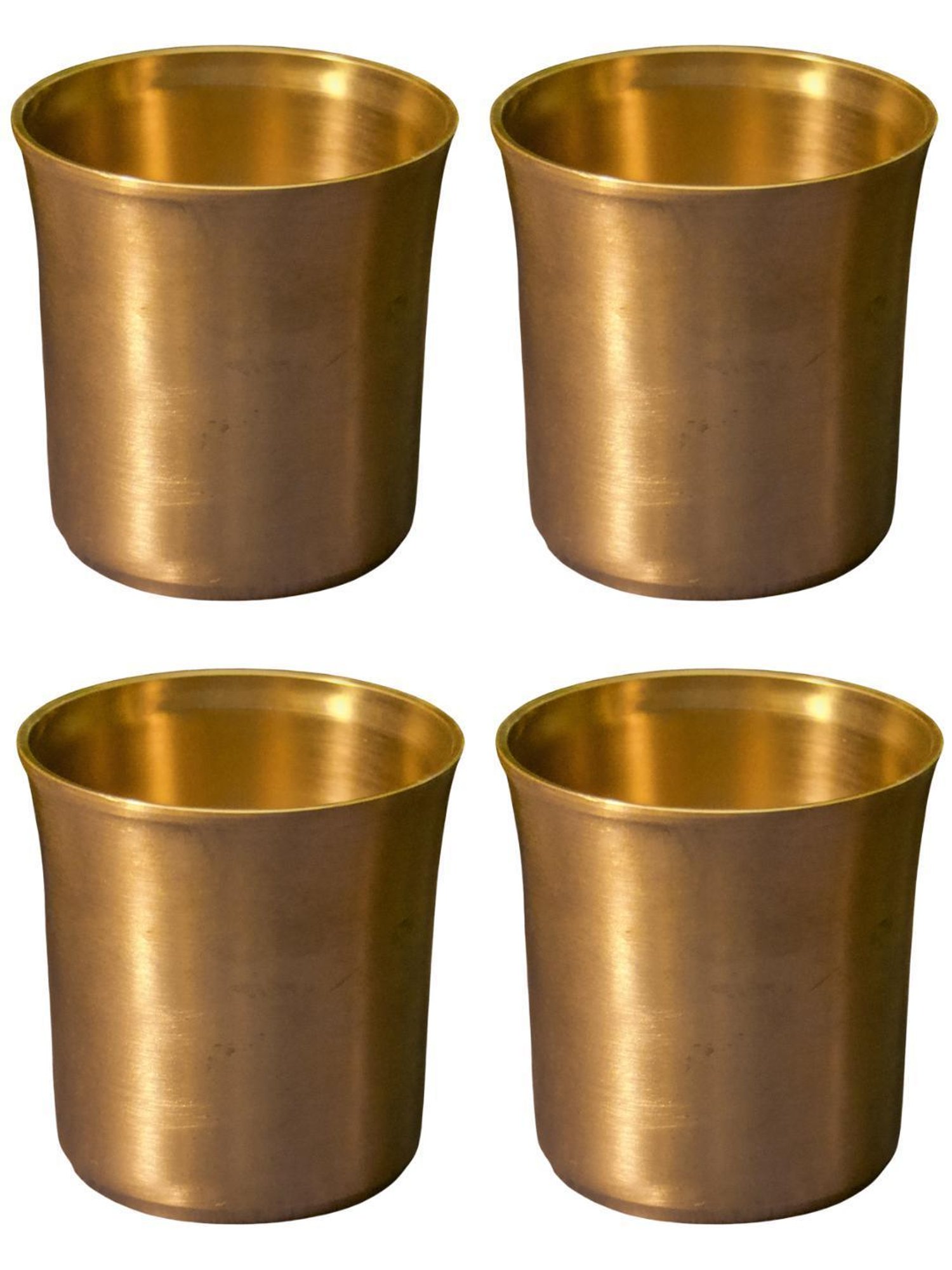 Ambi Pure Brass Small Water Glass (Puja)- 150 Ml Set Of 4