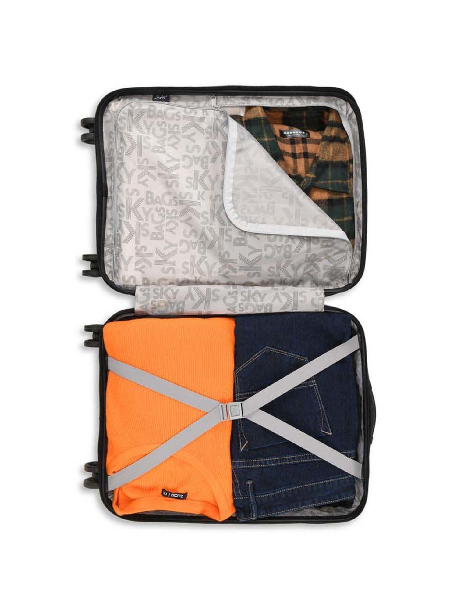 Skybags Beat-pro Blue Textured Trolley Bag Pack of 3 - 55 cms, 66 cms & 76 cms