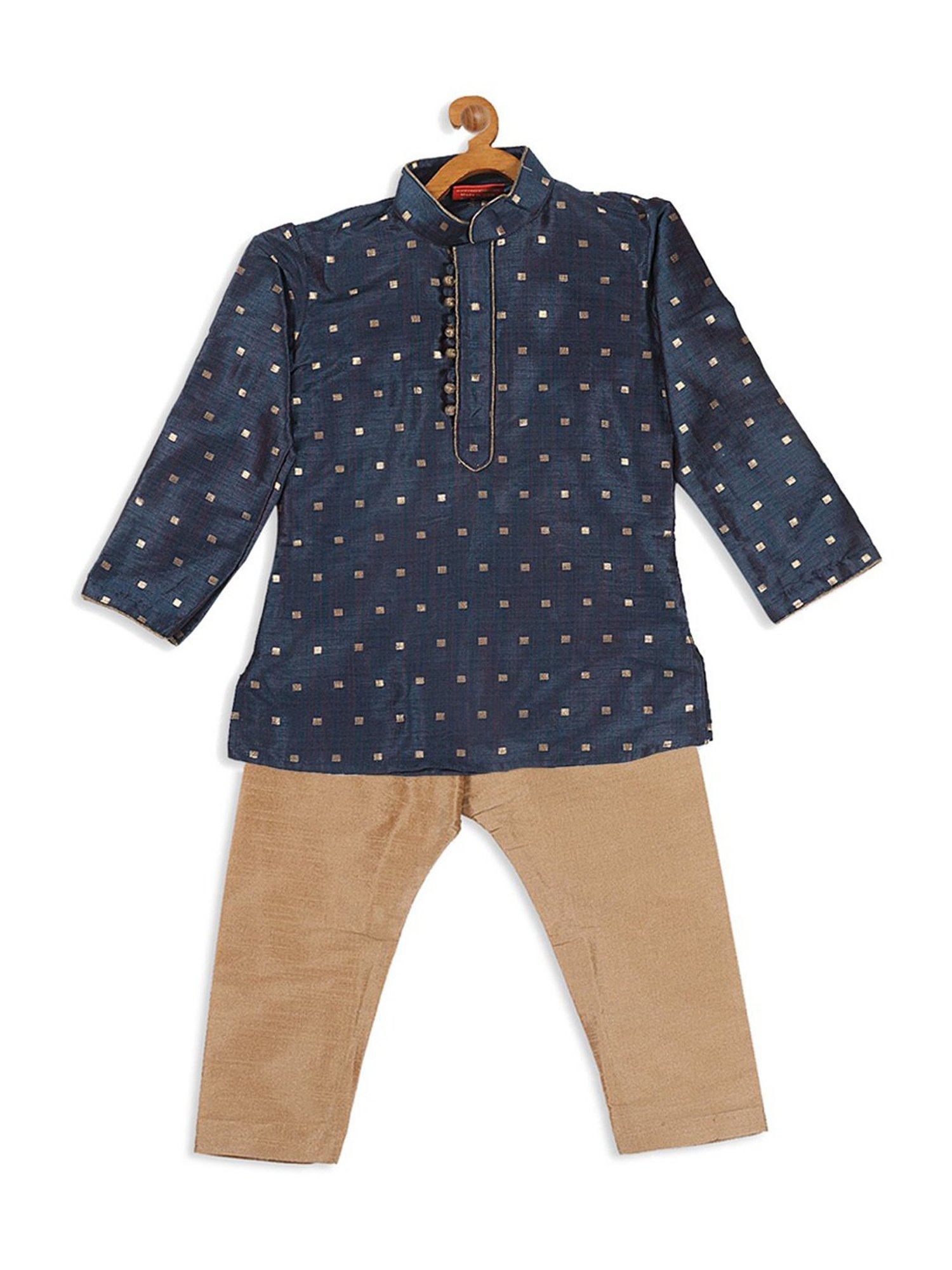 VASTRAMAY SISHU Golden & Persian Blue Printed Kurta Set