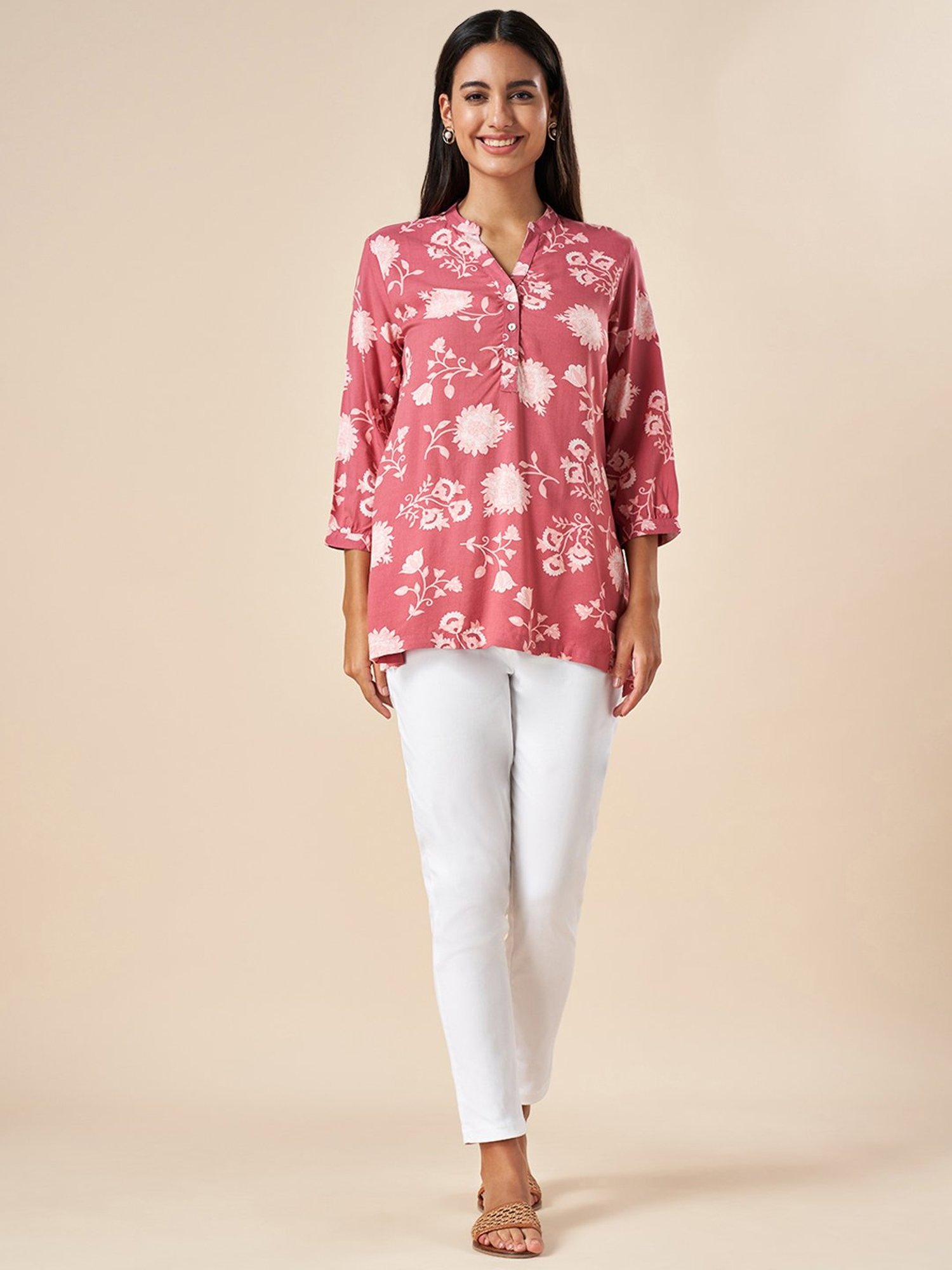 Akkriti by Pantaloons Rust Printed Tunic