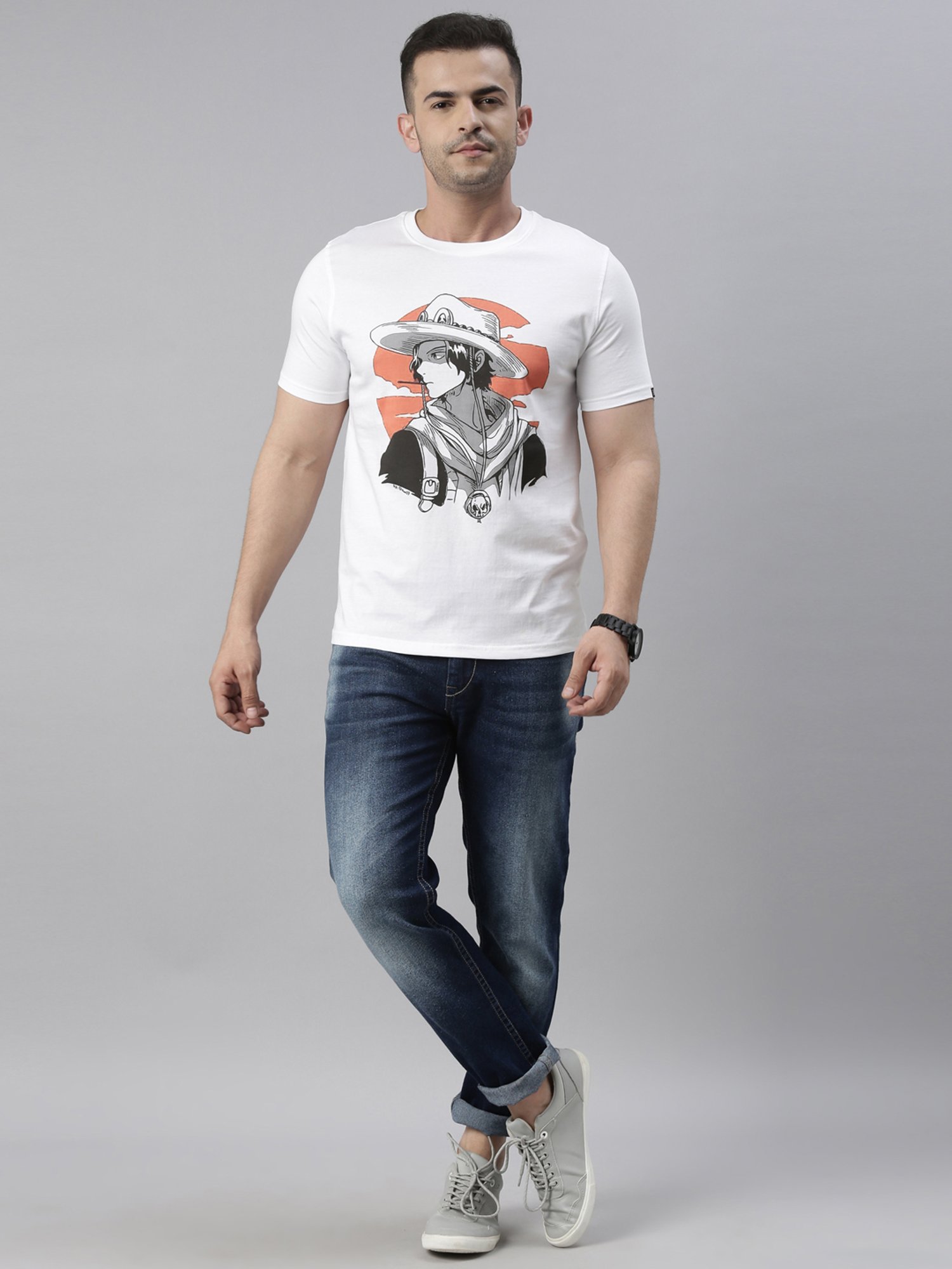 Bushirt White Cotton Crew T-Shirt