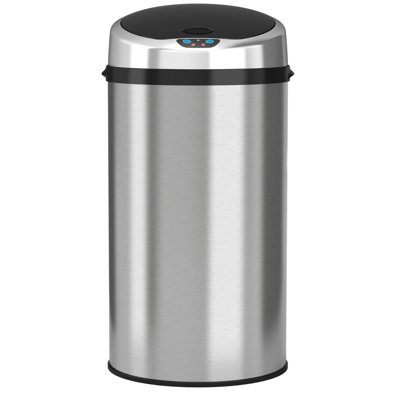 iTouchless Sensor Kitchen Trash Can with AbsorbX Odor Filter 8 Gallon Silver Stainless Steel