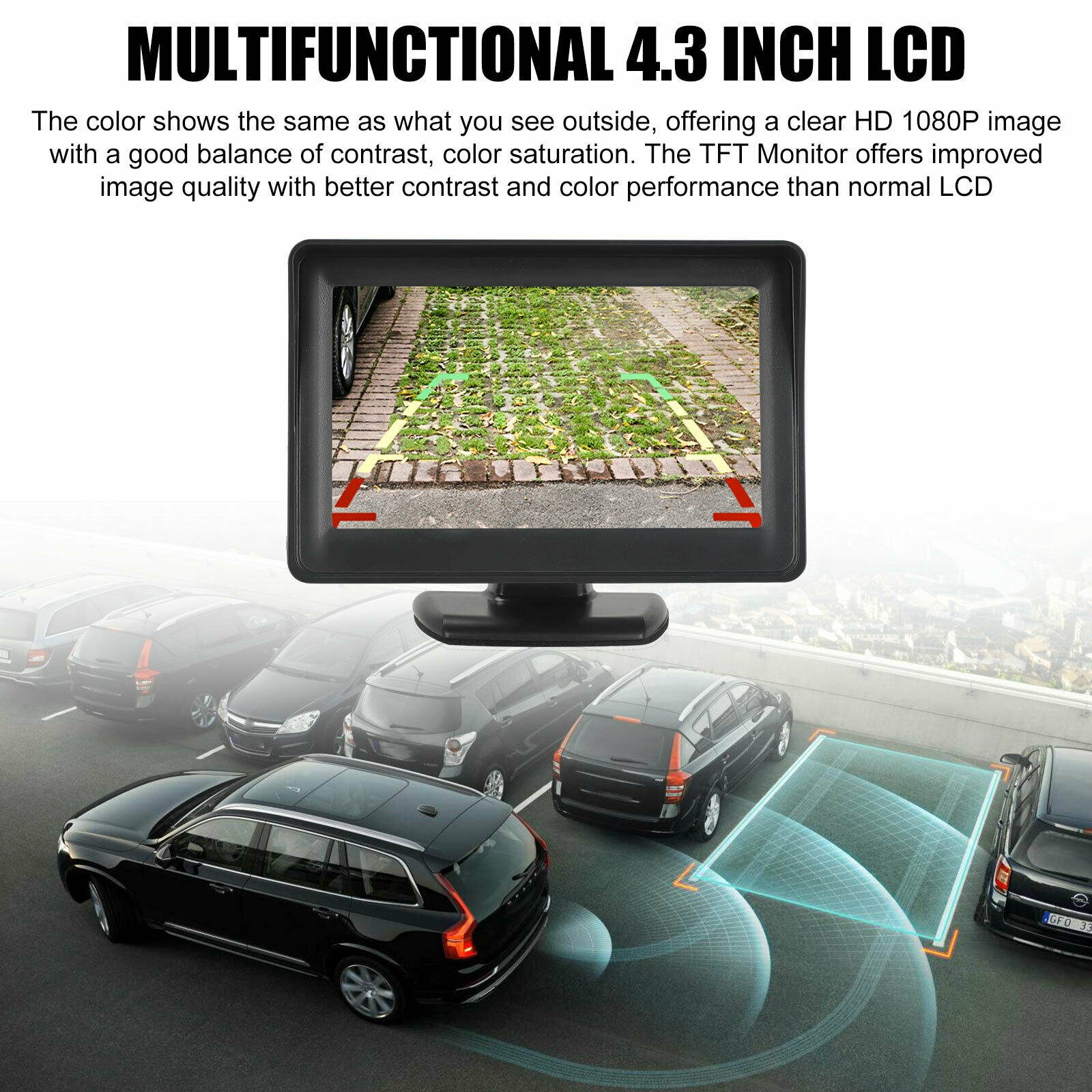 2.4G Wireless Car Backup Camera Rear View Parking System + 4.3" LCD TFT  Monitor