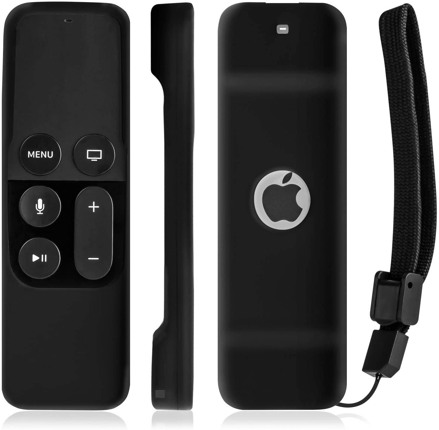 Apple TV 4K (5th Gen) Remote Control Case, Fosmon Open Logo Flexible Silicone Cover Lightweight Gel Rubber Case for Apple TV 4K 5th Generation / Apple TV 4th Generation Siri Remote Controller (Black)