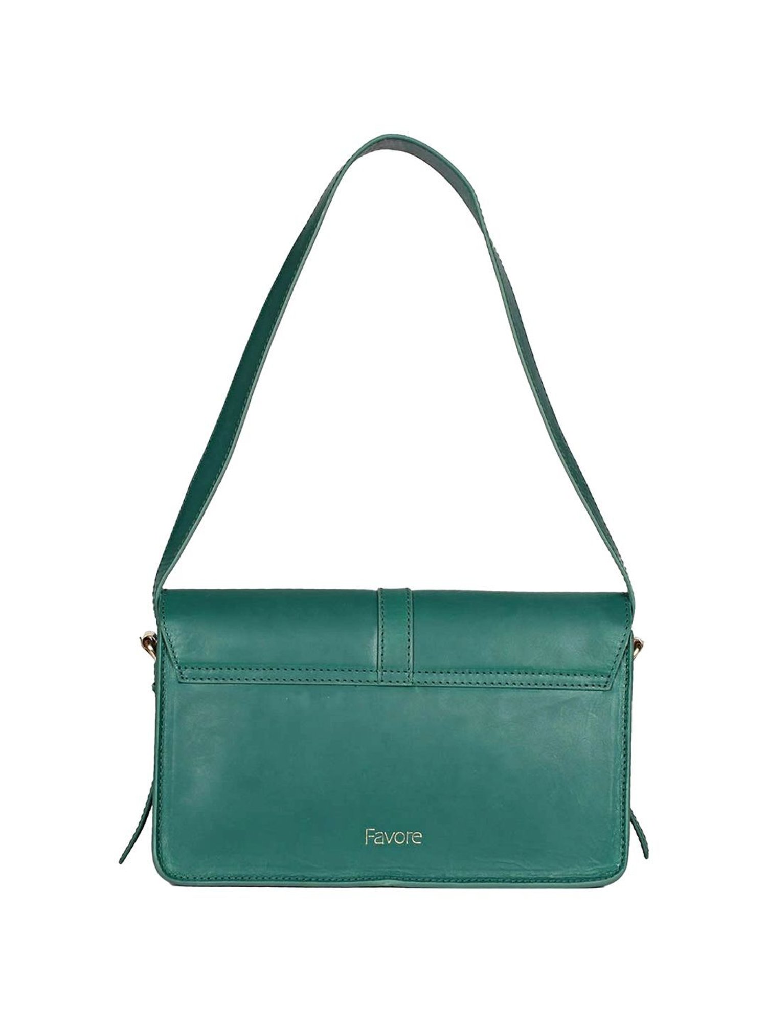 Saint G Green Solid Medium Shoulder Handbag