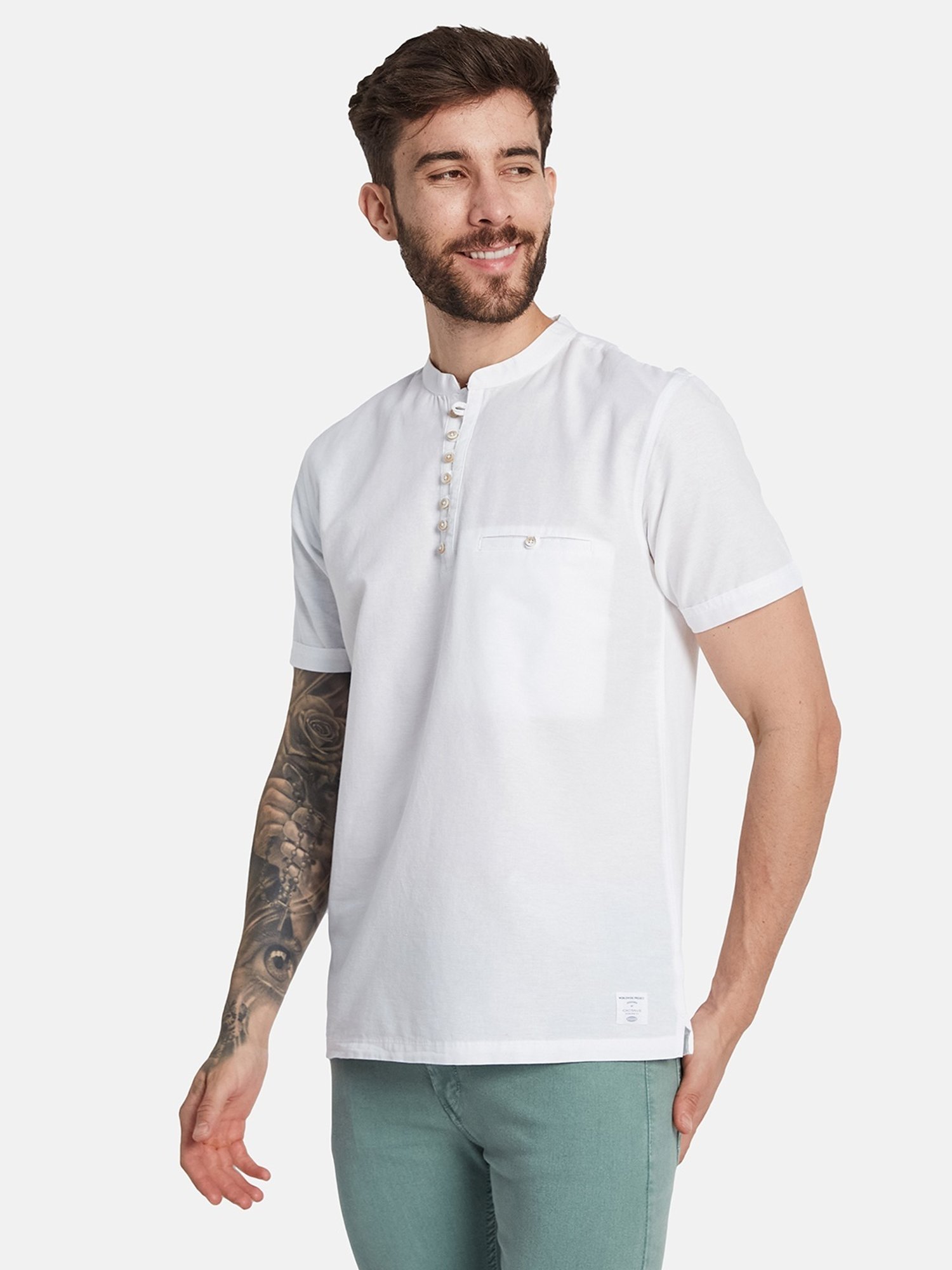 Octave White Cotton Regular Fit T-Shirt