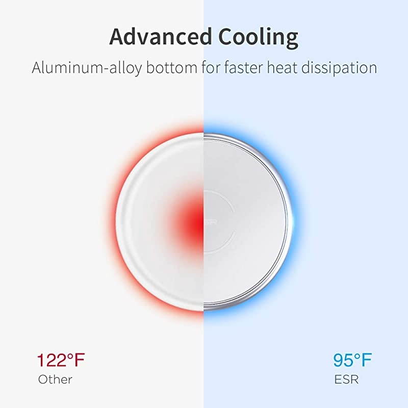 Wireless Charger Metal Frame UltraThin Fast Charging Pad 75W Compatible iPhone 1111 Pro11 Pro MaxXRXS 10W Fast Charging Galaxy S10S10+S10eNote10 Google Pixel 3No AC Adapter Silver