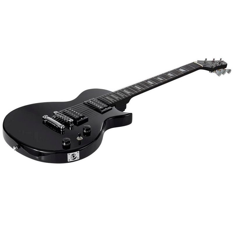 Monoprice 66 Classic V2 Black Electric Guitar with Gig Bag, Right, 6 Strings, Poplar Body, HH Pickups - Indio Series