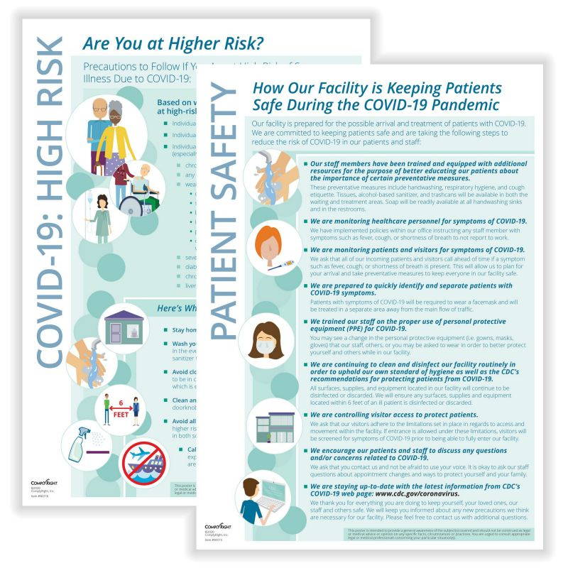 Patient Waiting Area Poster Set, 10" x 14" - 2 Poster Set