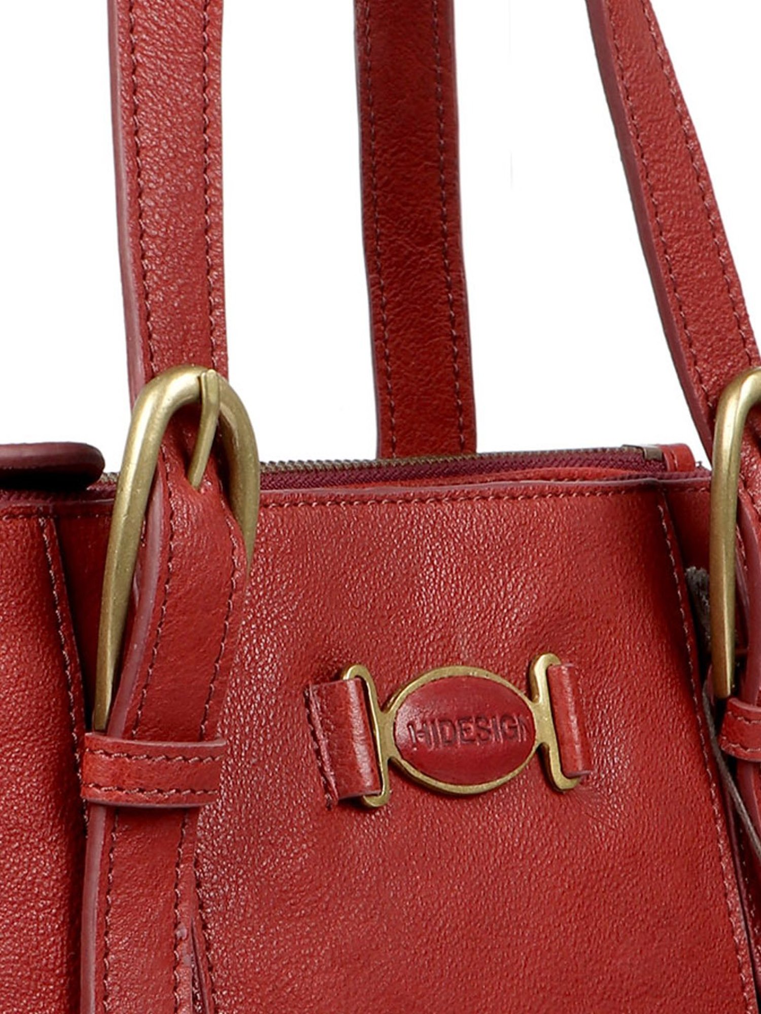 Hidesign Rockstar Metal Red Solid Medium Shoulder Handbag