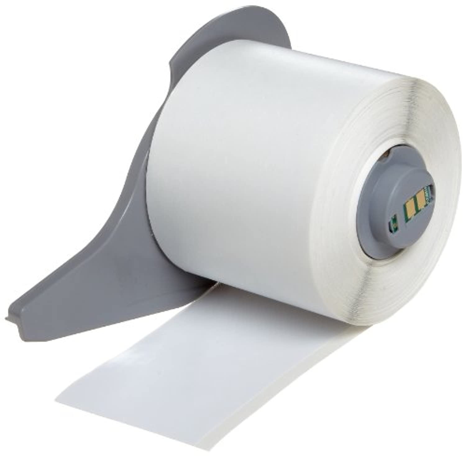 Brady High Adhesion Vinyl Label Tape (M71C-2000-595-WT) - Black on White Vinyl Film - Compatible with BMP71 Label Printer - 50' Length, 2" Width (M71C-2000-595-WT)