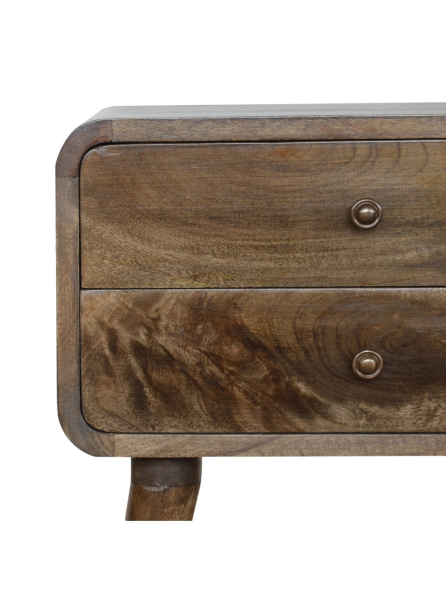 Artisan Furniture Solid Brown Mango Wood Side Table Grey Finish