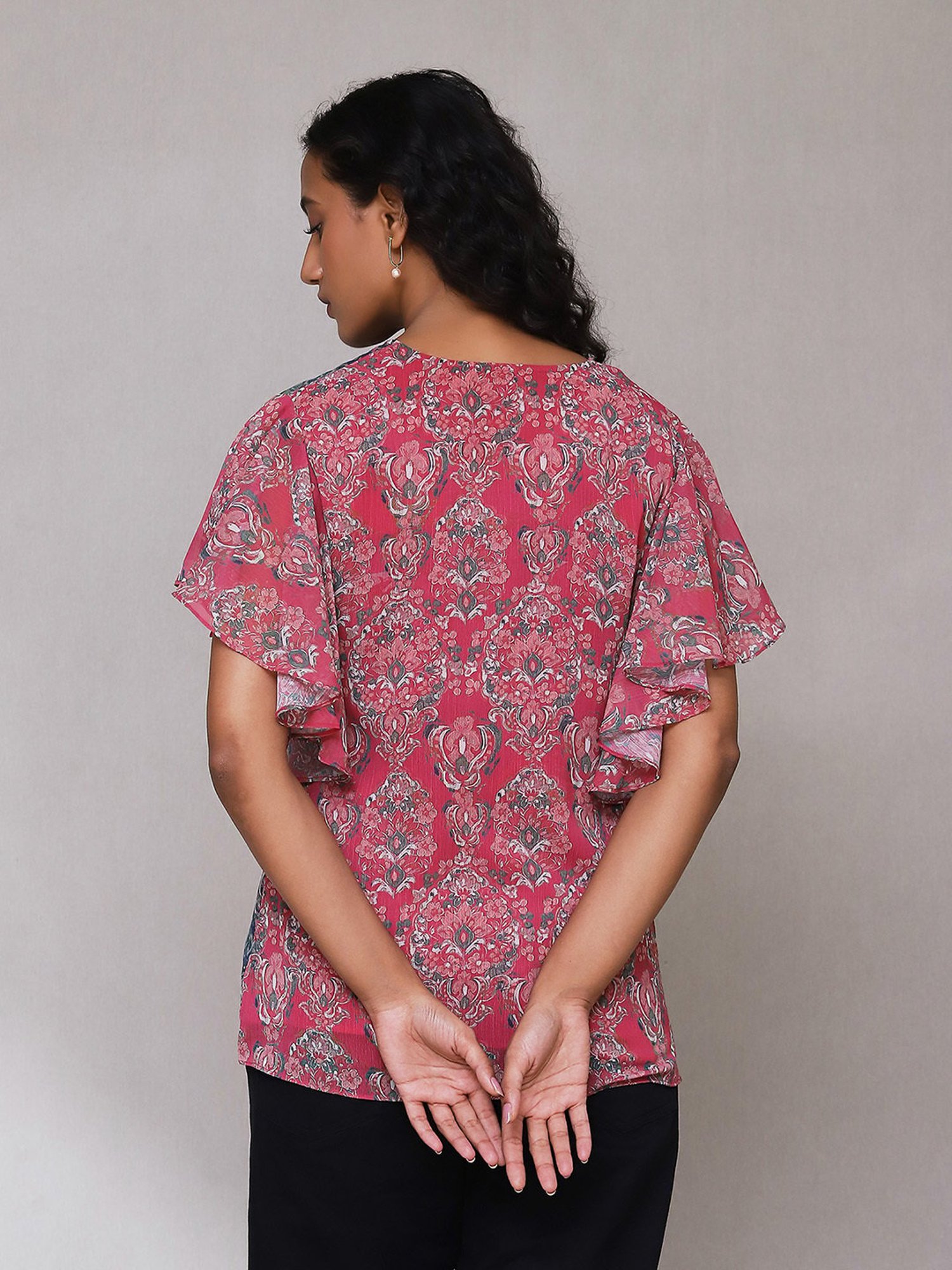 aarke Ritu Kumar Pink Printed Top