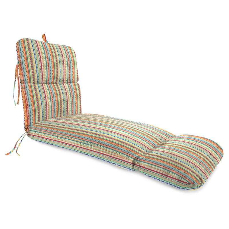 Outdoor Knife Edge Chaise Lounge In Bramlett stripe Carotene - Jordan Manufacturing