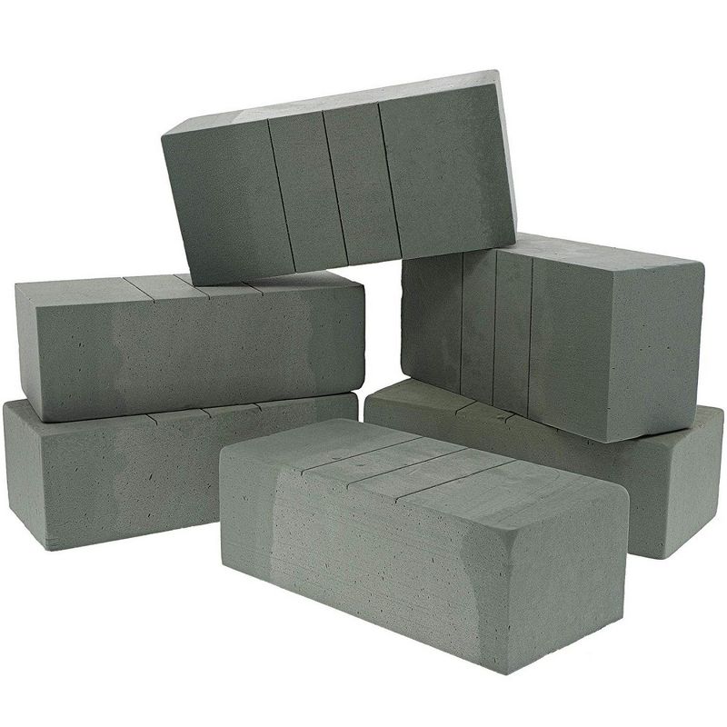 Genie Crafts  6-Pack Floral Wet Foam Bricks for Wedding Party Fresh Flowers Decoration 9x4x3"