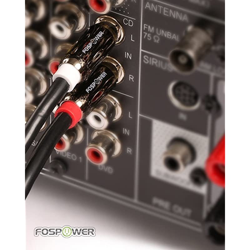 15 Feet 2 RCA MM Stereo Audio Cable 24K Gold Plated | Copper Core 2RCA Male to 2RCA Male LeftRight Premium Sound Quality Plug