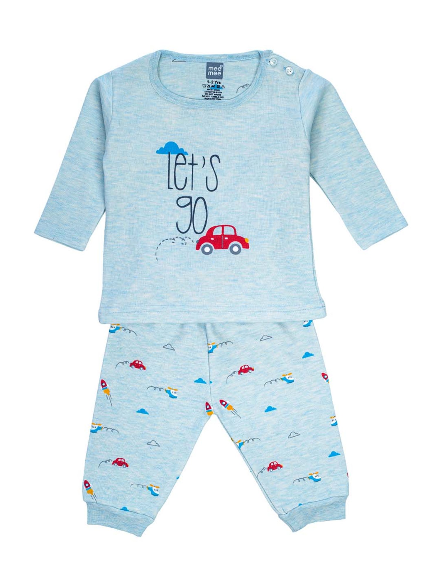 Mee Mee Boys Blue Printed Top & Joggers