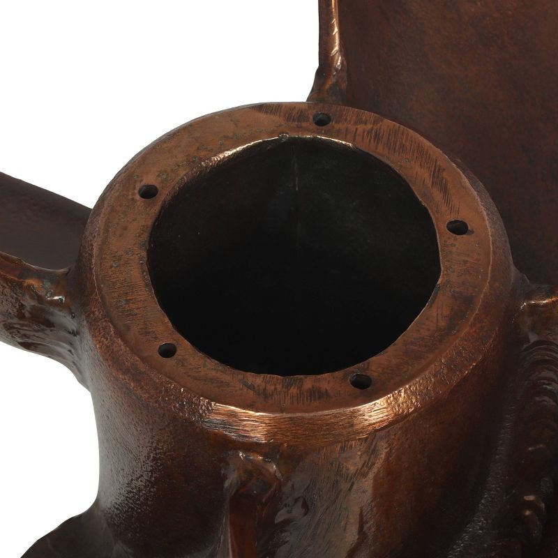 Huntley Boho Glam Handcrafted Aluminum Glass Top Propeller Side Table Burnt Copper - Christopher Knight Home