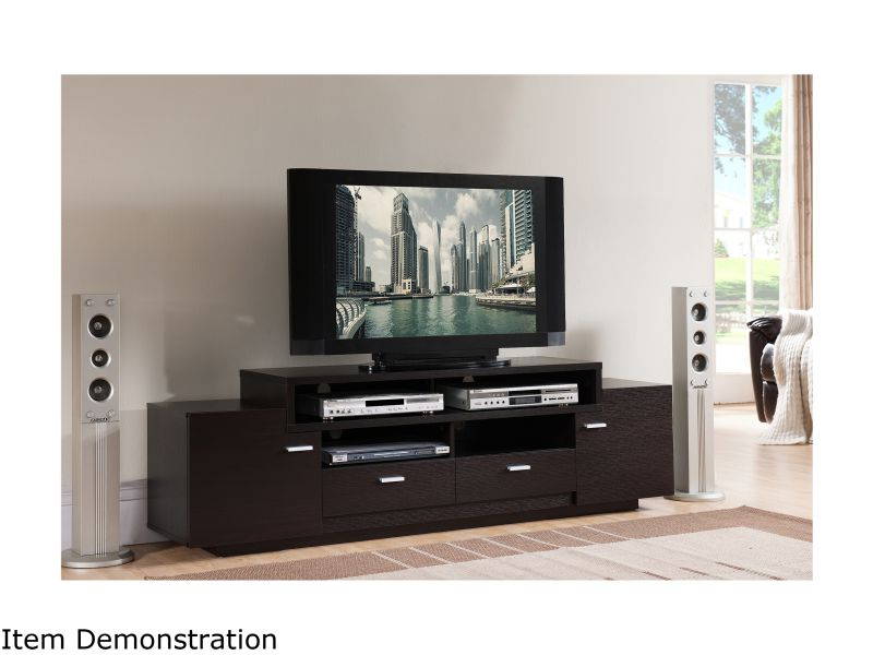 Furniture of America Braswell Wood 72-Inch Multi-Storage TV Stand in Cappuccino