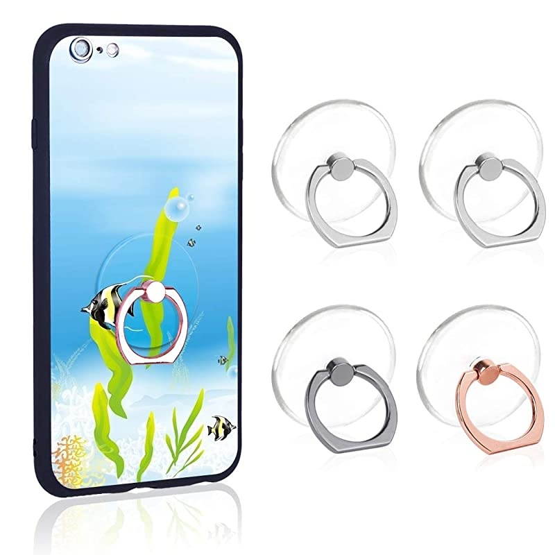 Ring Transparent Cell Ring Holder 360 Degree Rotation 180 Degree Flip Ring Grip Finger Ring Stand Kickstand Compatible Various Mobile s or Cases (Transparent)