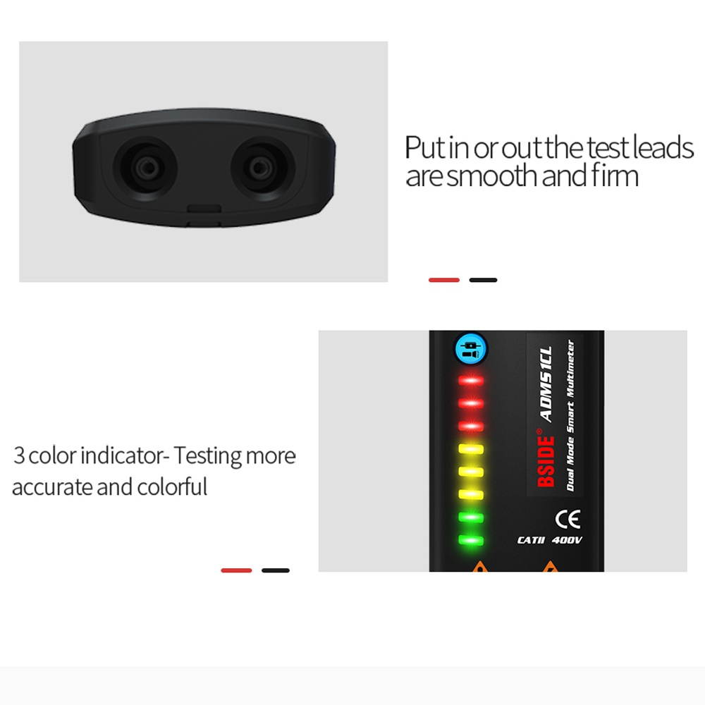 BSIDE 2000 Counts Auto Range Multimeter Dual Mode Smart Multi-meter & Voltage Detector LCD Digital DC/AC Voltage Meter Frequency Resistance Tester Voltmeter with Continuity Test Flashlight V~Alert