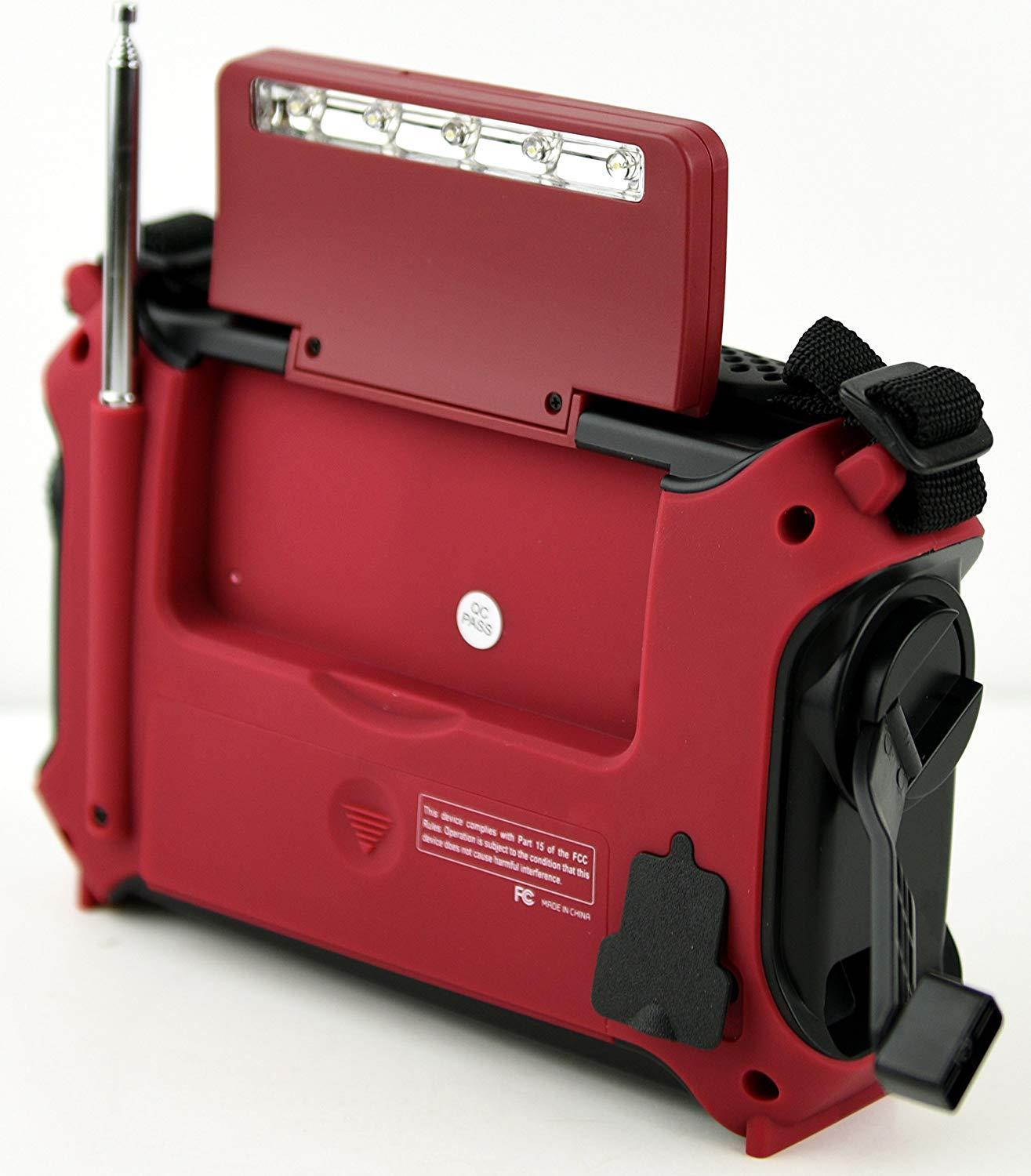 Kaito Voyager KA500 Solar/Dynamo AM/FM/SW NOAA Weather Radio with Alert & Cell Phone (iPod/iPhone) Charger, Color Red