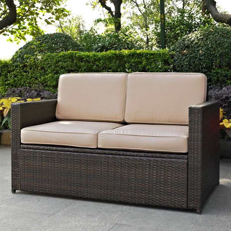 Tahoe Outdoor Three-Seater Sofa - Brown Wicker - Serta