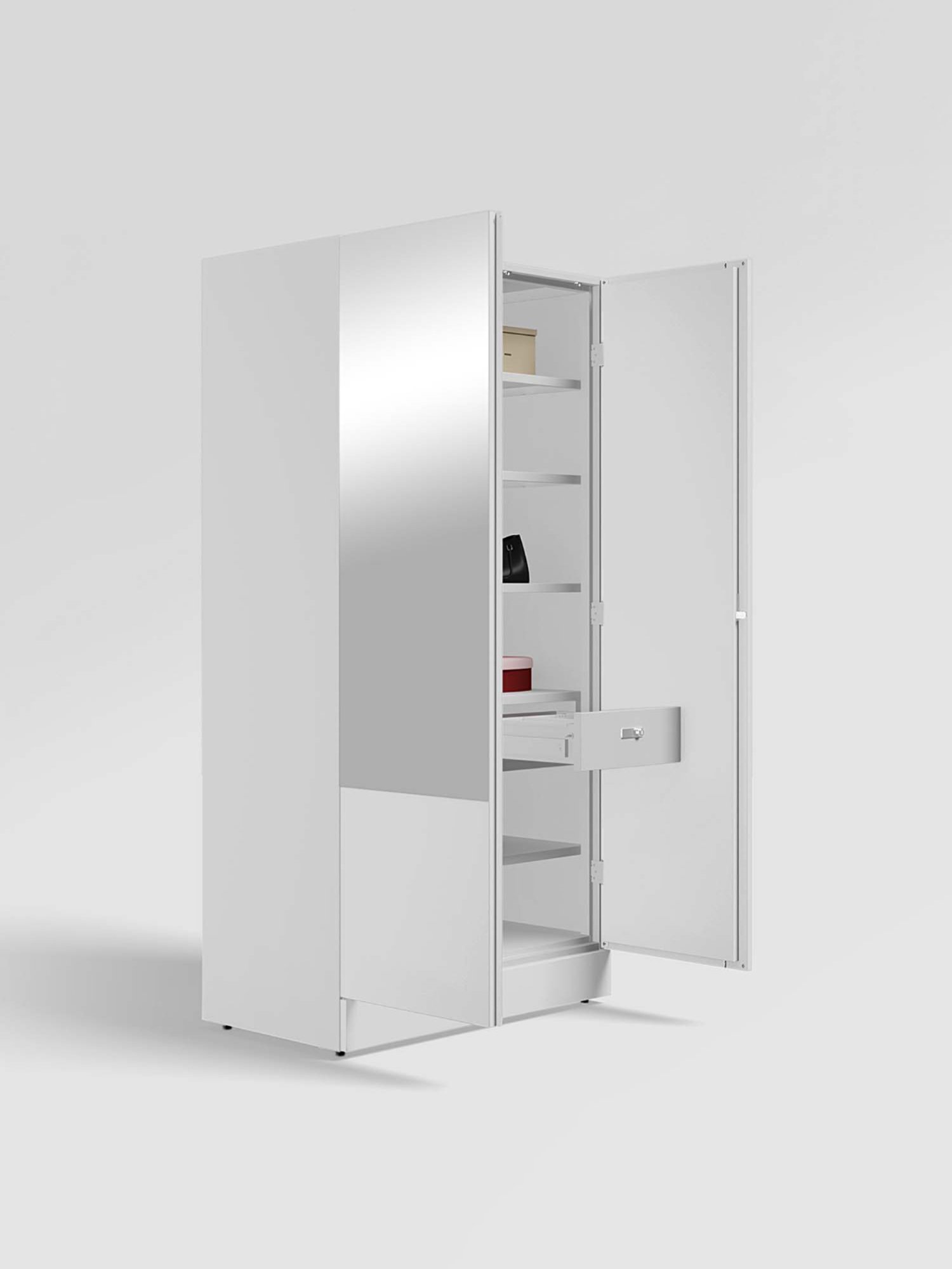 Godrej Interio Auraline Women Basic 2-Door Almirah, Textured Bond White (1-Year Warranty, 1 Drawer)