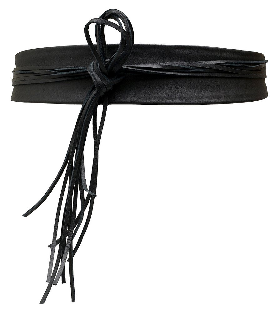 ADA Riley Fringe Leather Tie Belt