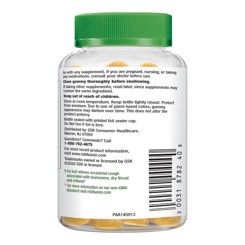 Robitussin Naturals Cough Relief Honey & Ivy Leaf Gummies - 30ct