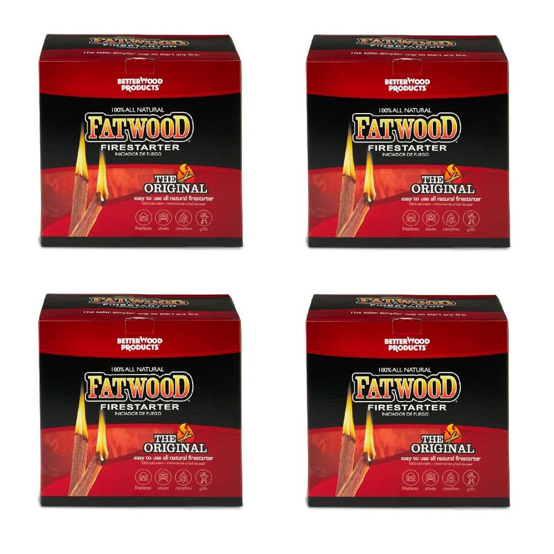 Betterwood Products 9910 Fatwood 10-Pound Natural Wood Firestarter (4 Pack)