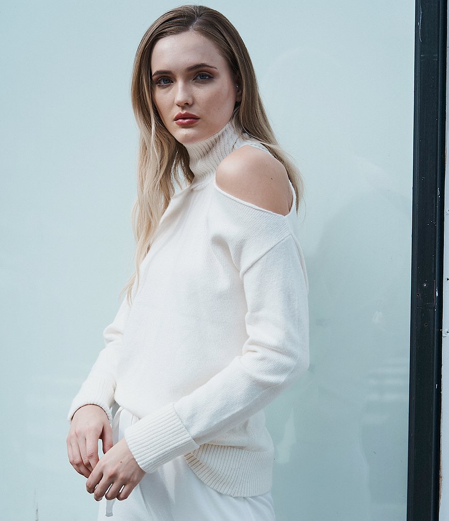 A Loves A Round Neck Long Bishop Sleeve Rib Knit Sweater